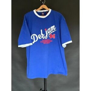 Vintage Men's‎ Def Jam 1984 Ringer Handball XL Blue